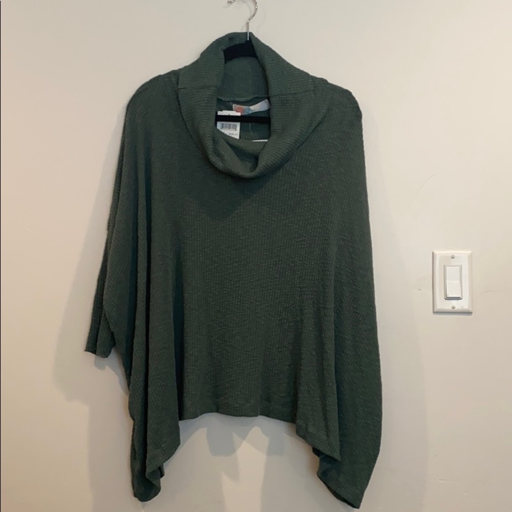 Sage Green Free People Slouchy Open Back Sweater